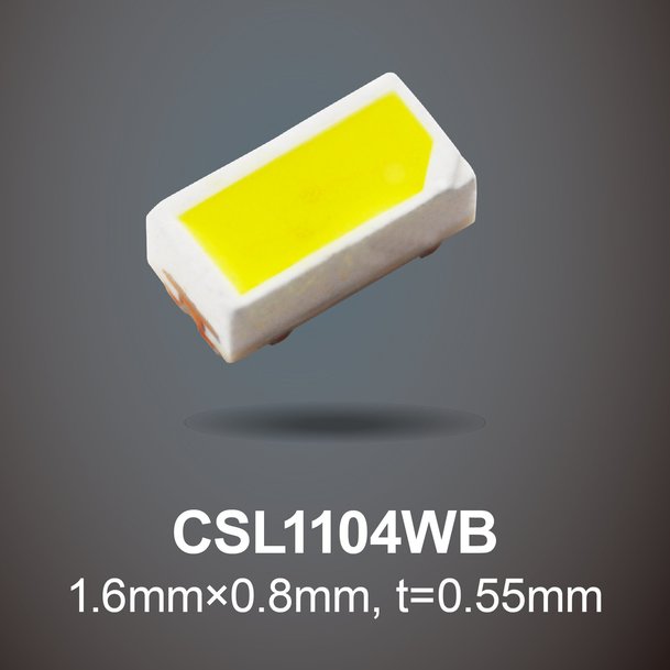 Neue weiße Chip-LEDs: Hohe Lichtstärke von 2,0 cd in ultrakompakter 1608er Größe (metrisch)